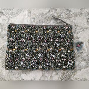 Anthropologie Beaded Clutch Purse